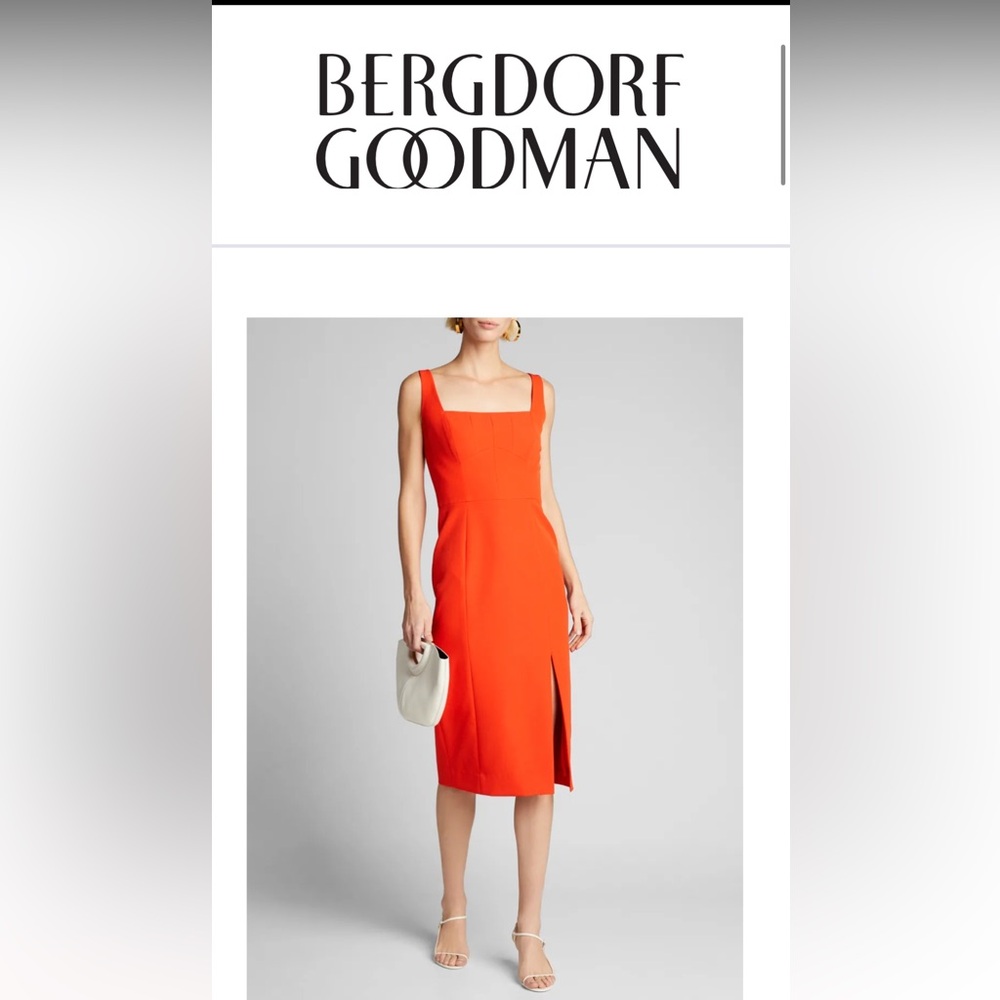 Milly Cady Rita Square Neck Midi Dress